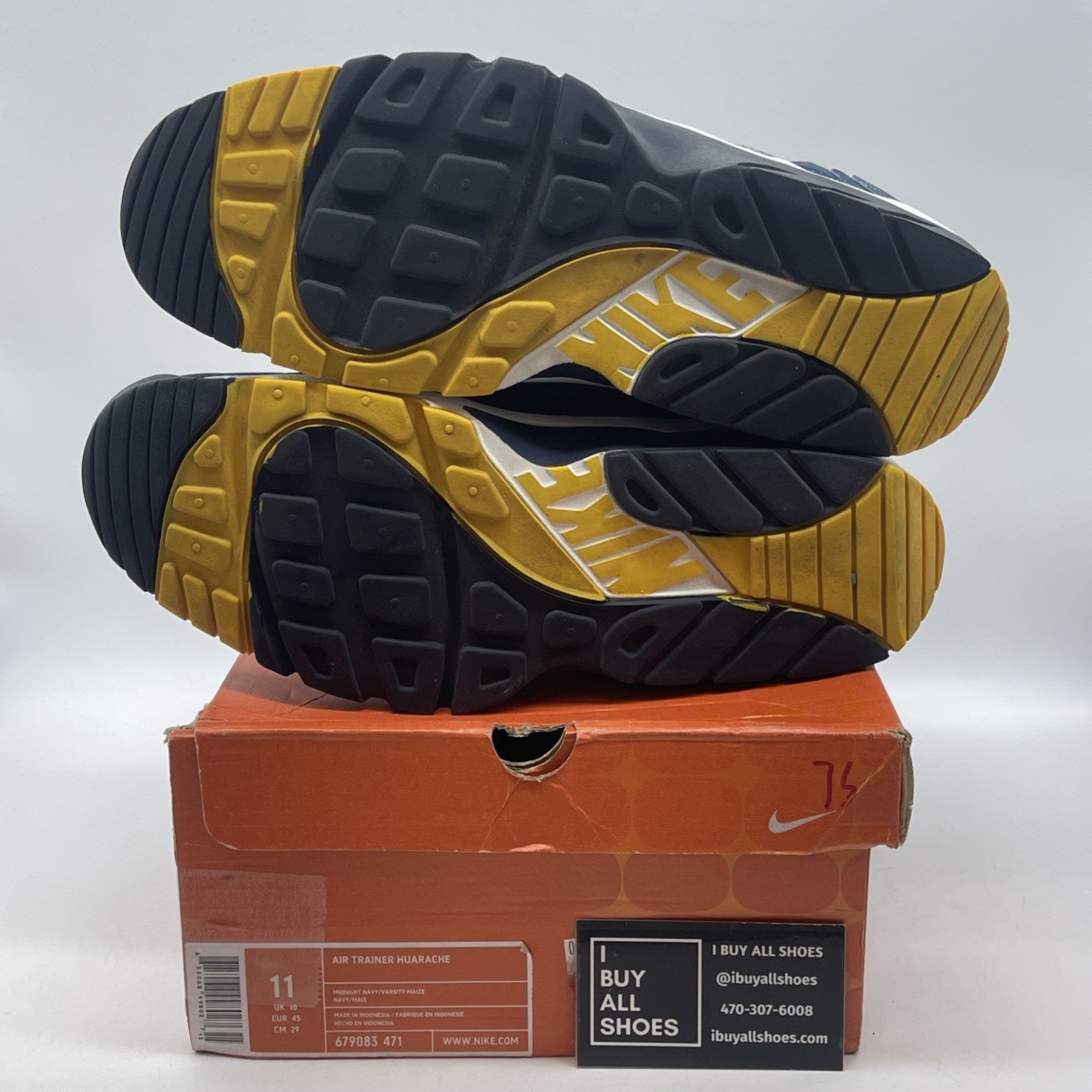 Size 11 - Nike Air Trainer Retro OG Huarache Midnight Navy Suede (679083-471)