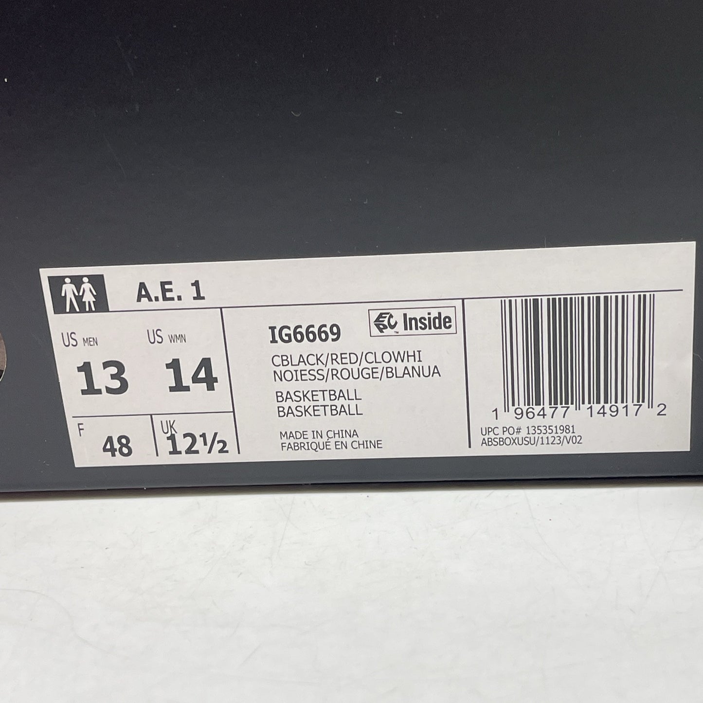 Size 13 - adidas AE 1 Pure Ruby Red Black White Suede (IG6669)