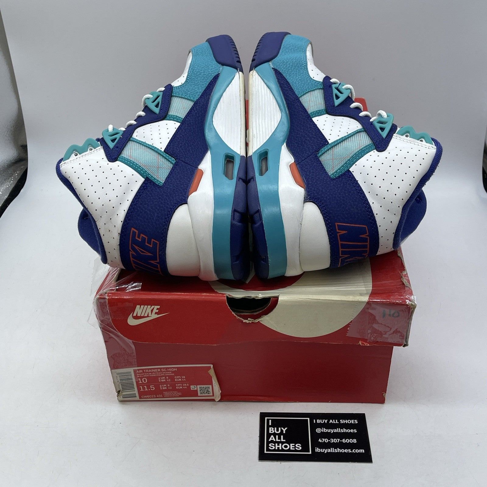 Size 10 - Nike Air Trainer SC High Miami Dolphins Suede Leather (CW6023-401)
