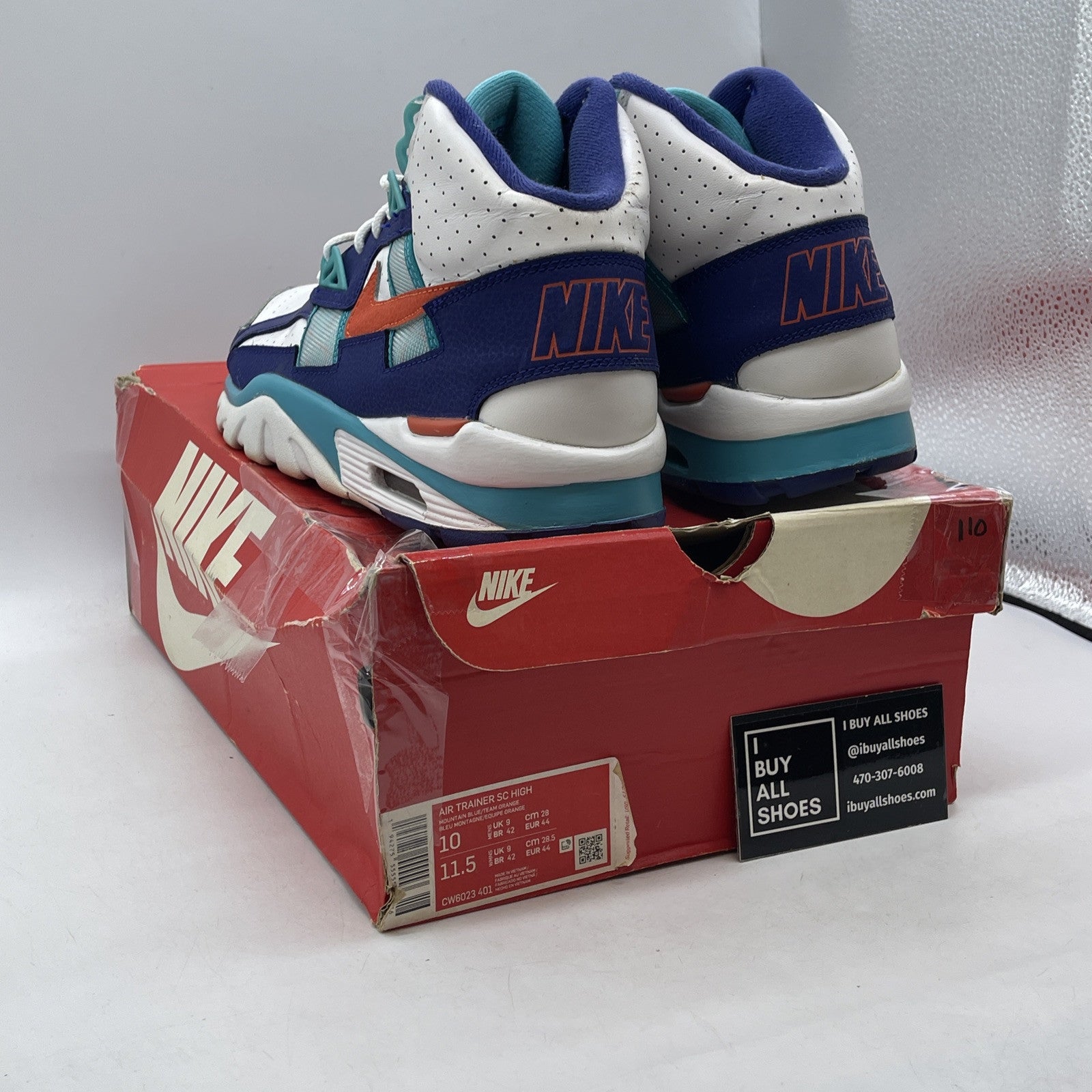 Size 10 - Nike Air Trainer SC High Miami Dolphins Suede Leather (CW6023-401)