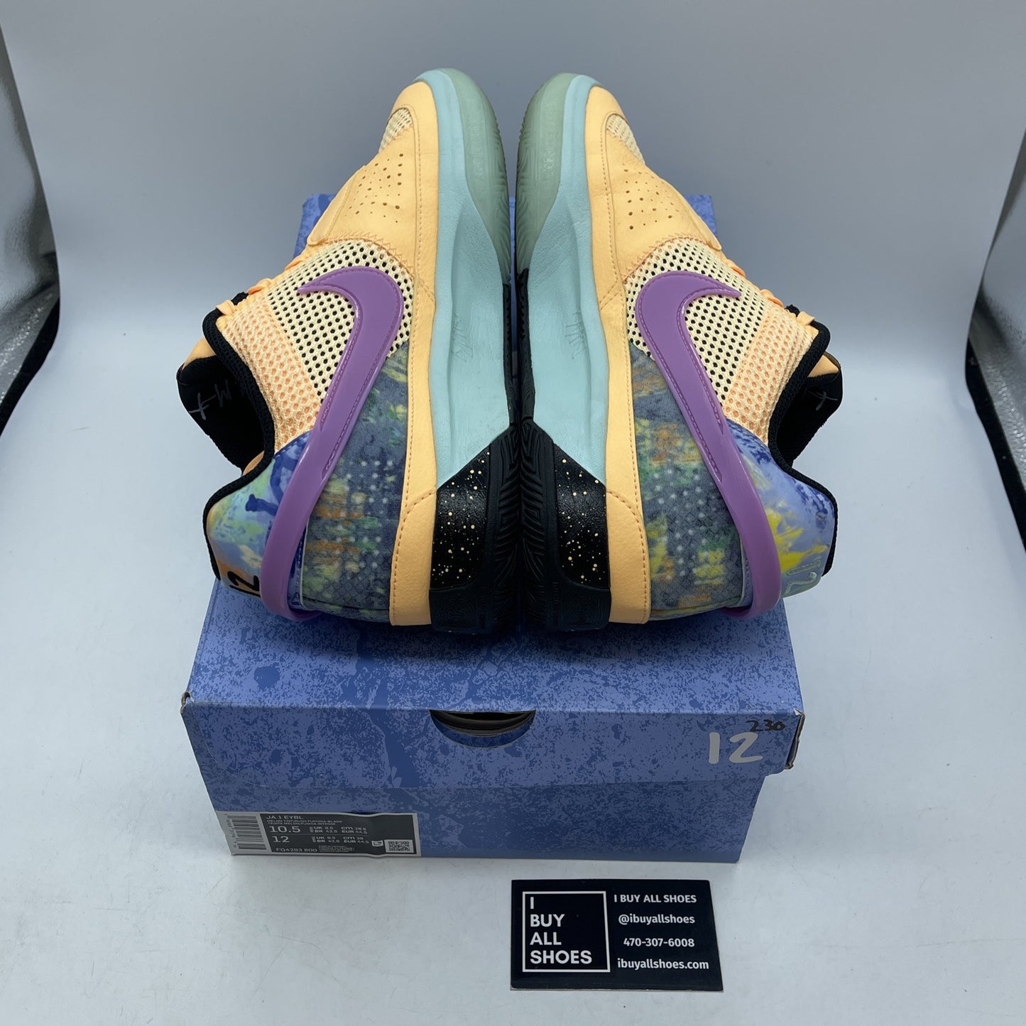 Size 10.5 - Nike Ja 1 EYBL Purple Orange Blue Suede Leather (FQ4293-800)