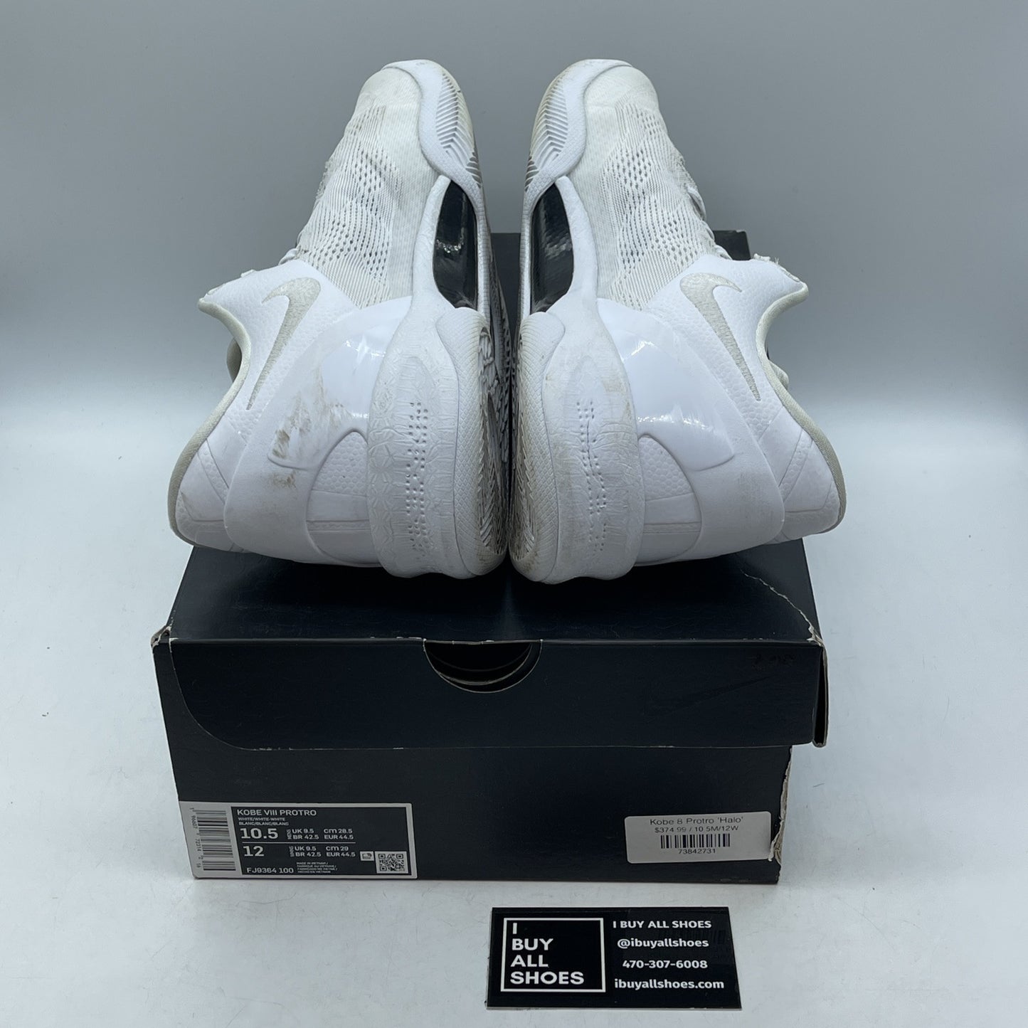 Size 10.5 - Nike Kobe 8 Protro Low Halo White Black Suede (FJ9364-100)