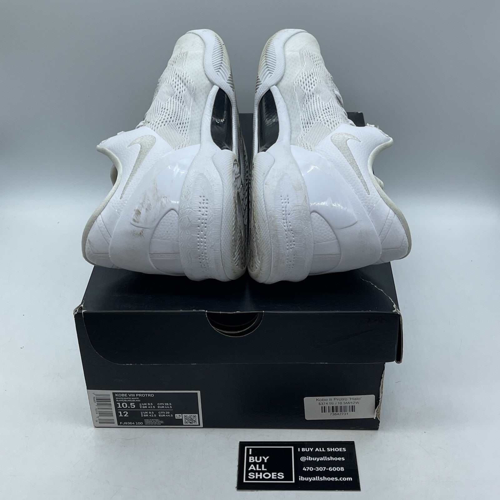 Size 10.5 - Nike Kobe 8 Protro Low Halo White Black Suede (FJ9364-100)