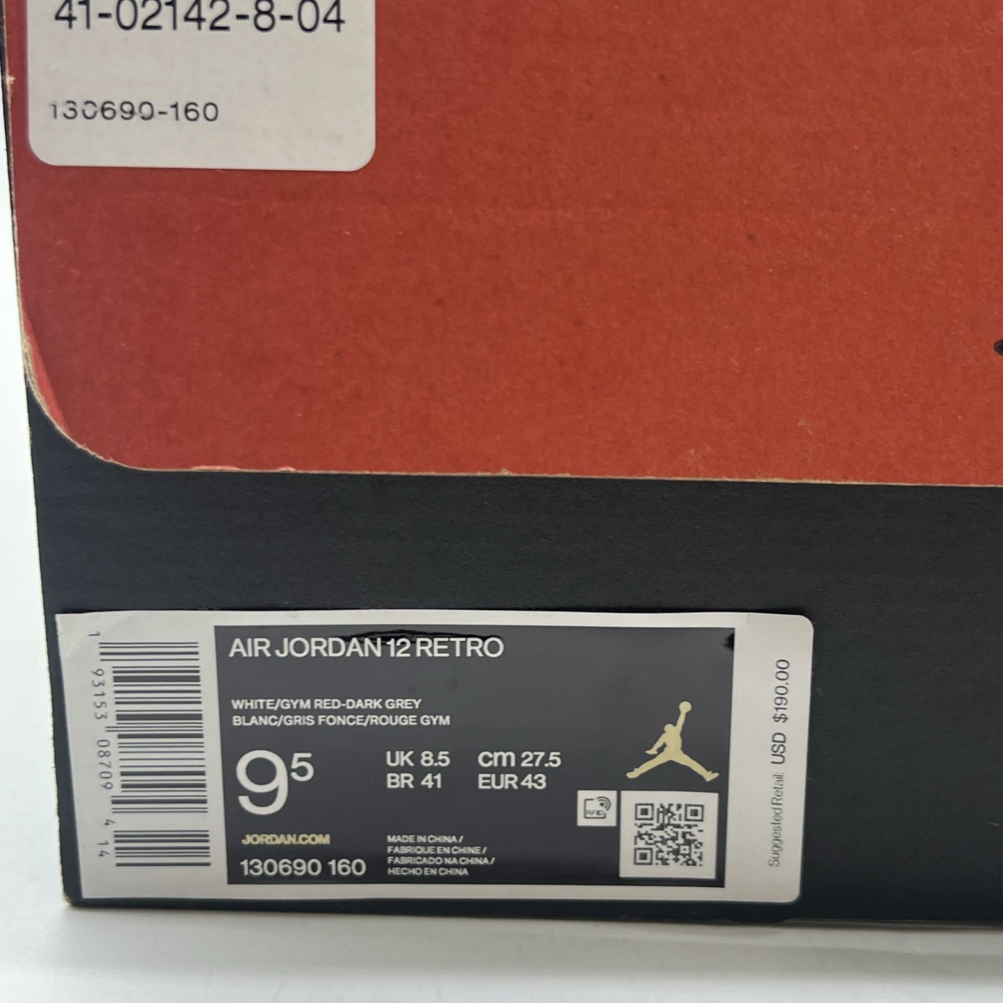 Size 9.5 - Air Jordan 12 Retro Dark Grey (130690-160)