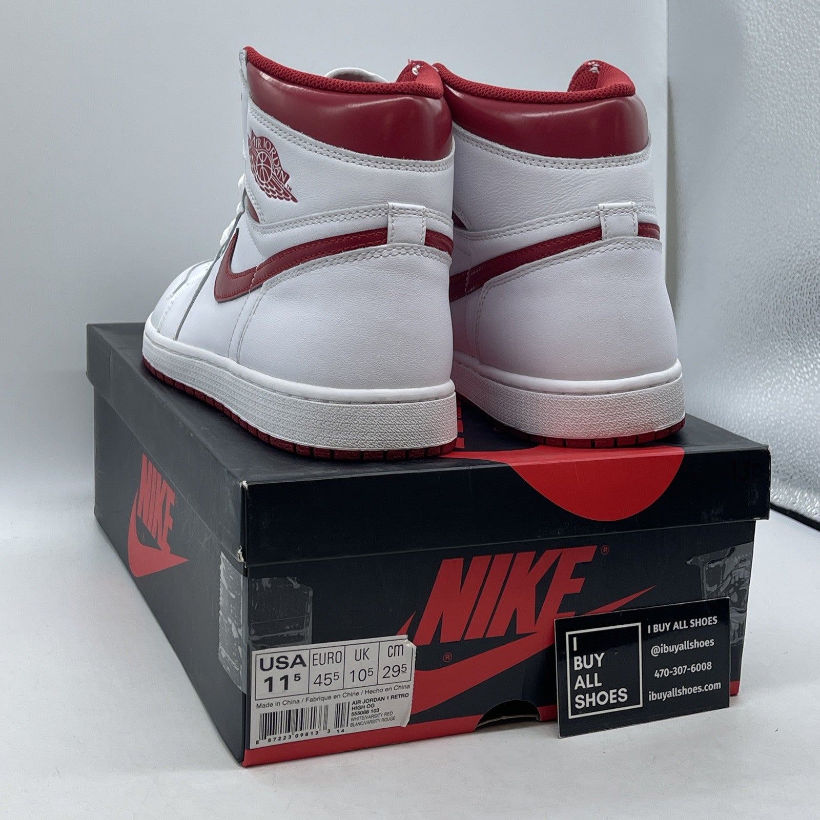 Size 11.5 - Air Jordan 1 Retro OG High Metallic Red White Leather (DH6927-017)