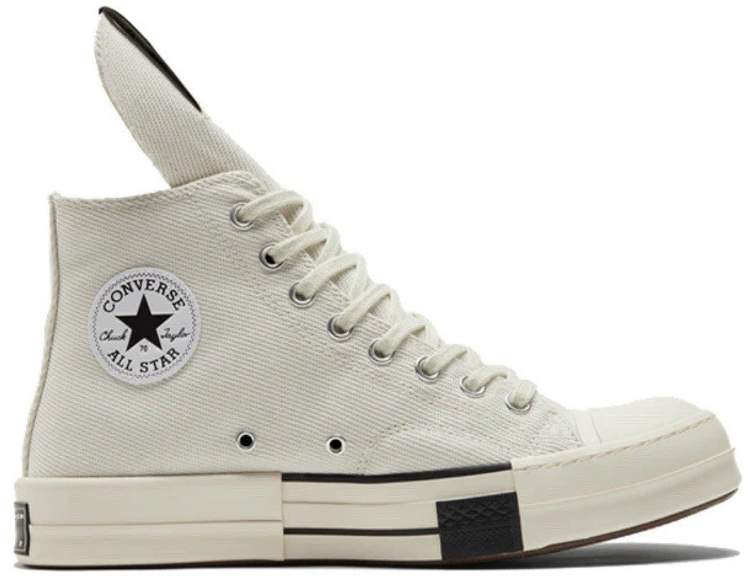 Size 9.5 - Rick Owens x Converse DRKSHDW DRKSTAR Chuck 70 High Egret (172346C)