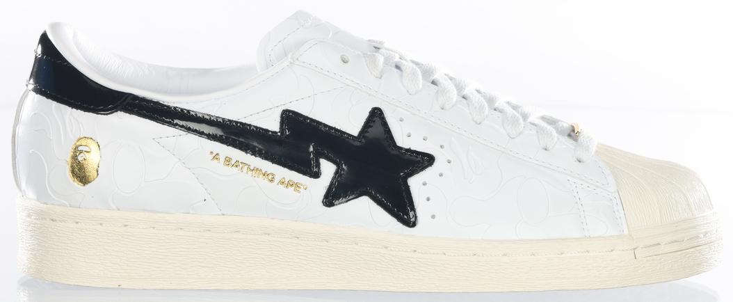 Size 12.5 - adidas BAPE x Superstar Vintage White Black (JR2701)