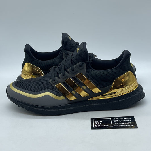 Size 10.5 - adidas UltraBoost Metallic Gold Black Suede (EG8102)