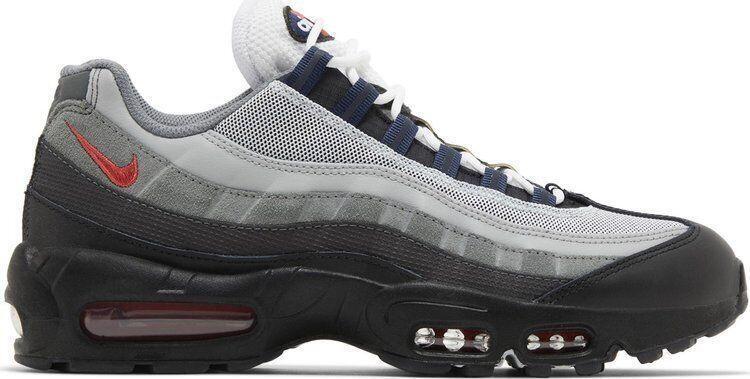 Size 10 - Nike Air Max 95 Smoke Grey Track Red Suede Leather (DM0011-007)