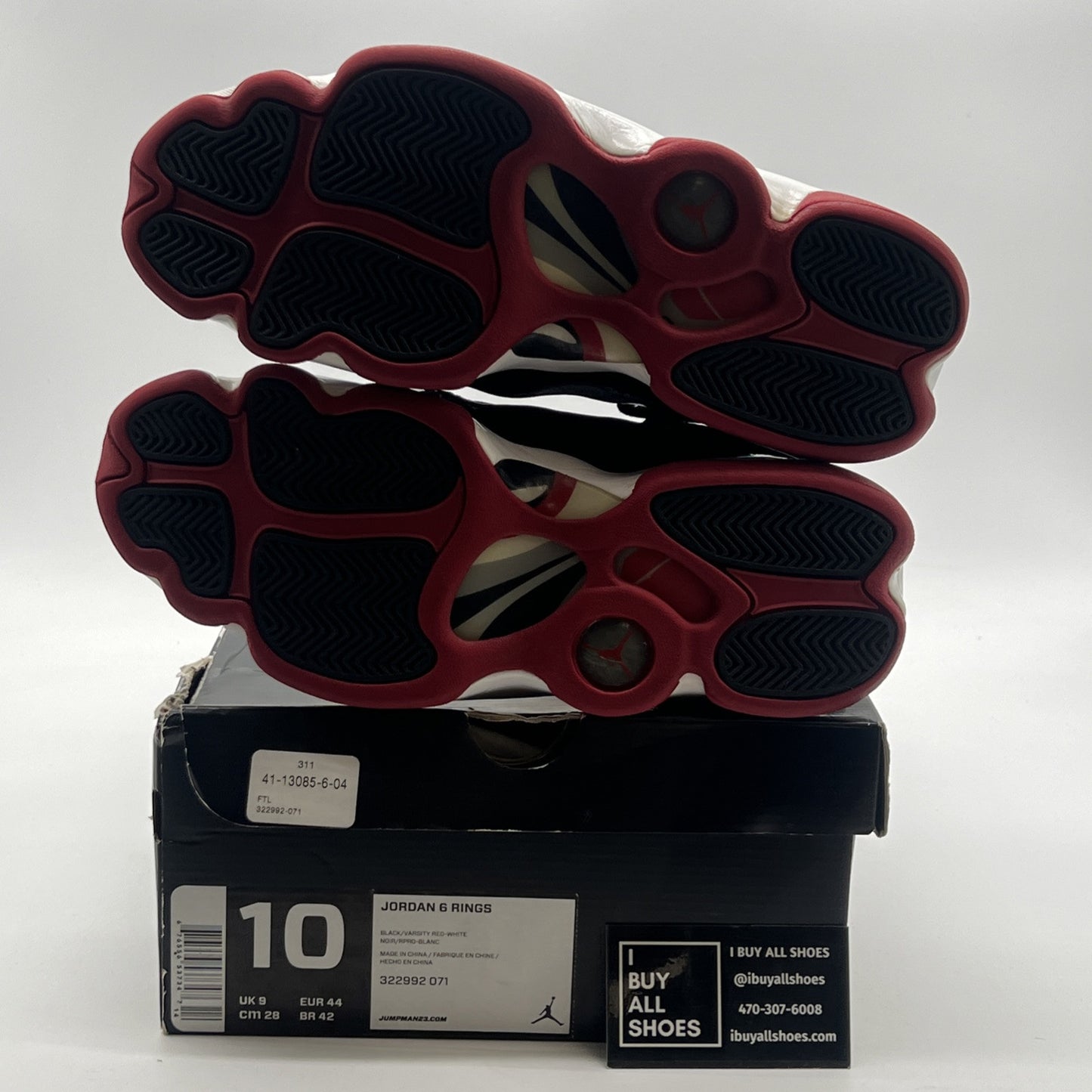 Size 10 - Air Jordan 6 Rings 2013 Bred (322992-071)