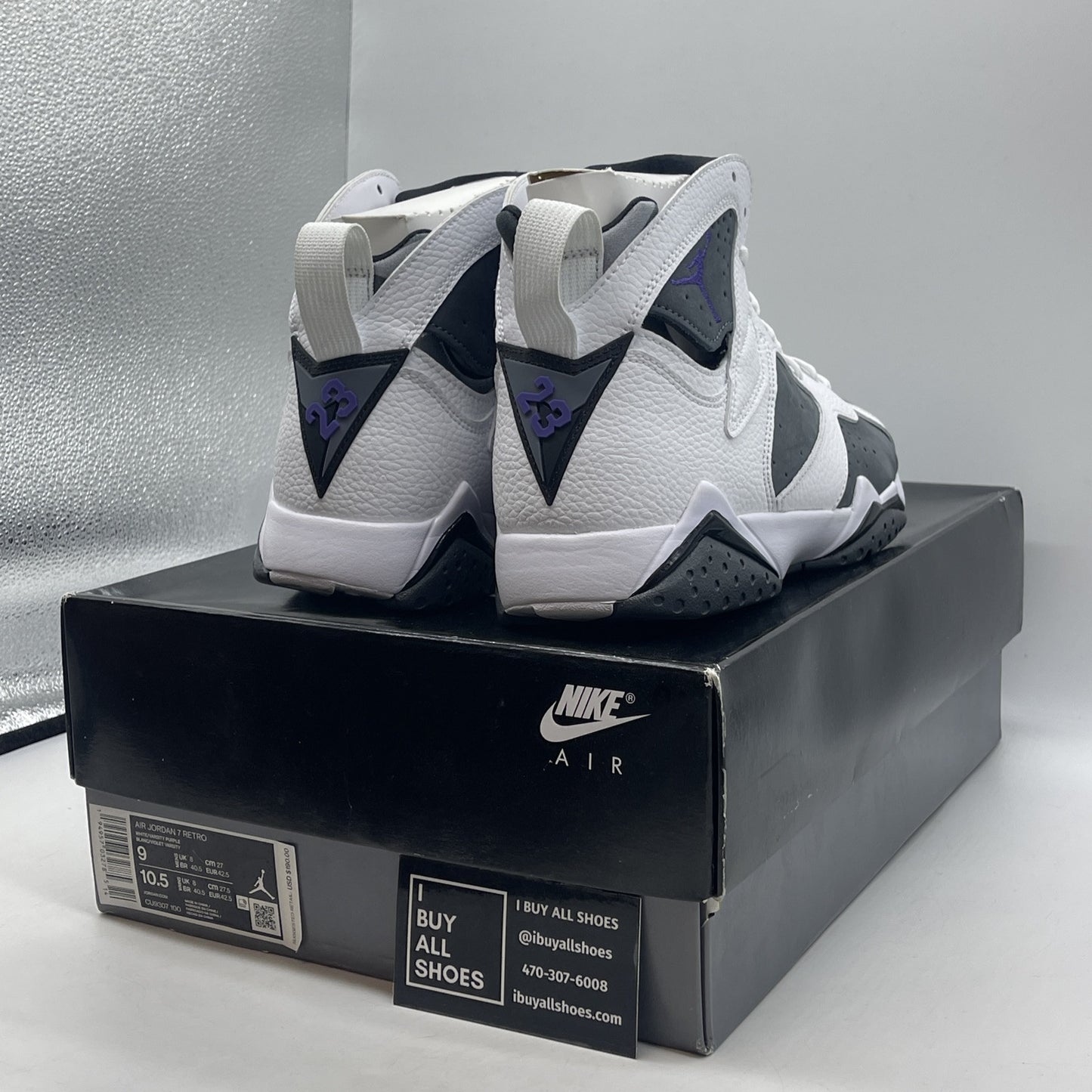 Size 9 - Air Jordan 7 Retro 2021 Flint Grey White Suede Leather (CU9307-100)