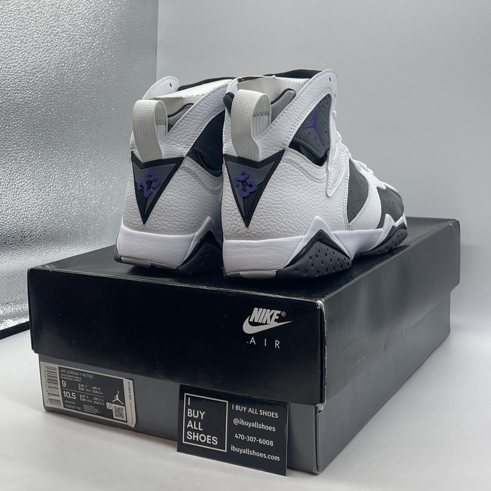 Size 9 - Air Jordan 7 Retro 2021 Flint Grey White Suede Leather (CU9307-100)