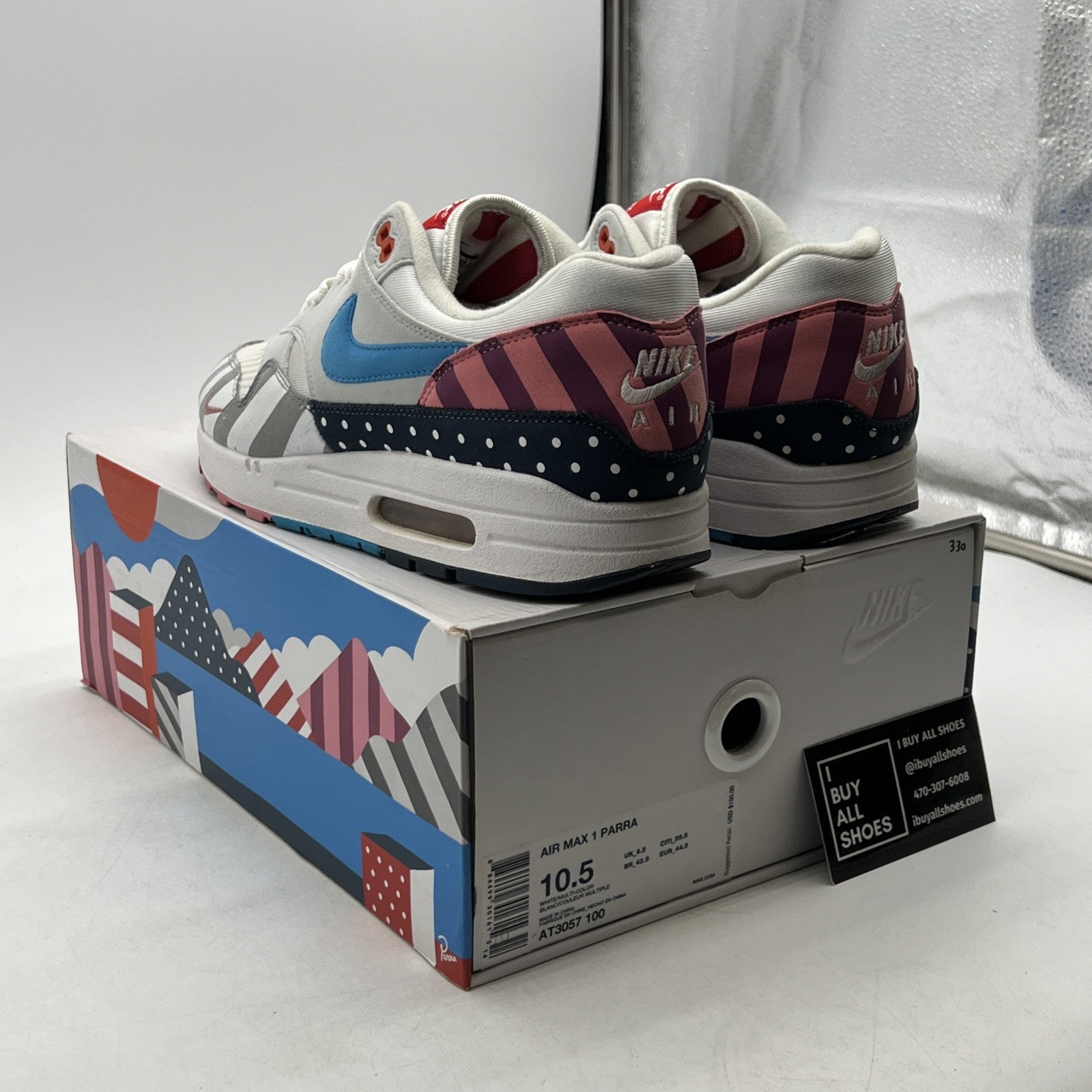 Size 10.5 - Nike Parra x Air Max 1 White (AT3057-100)