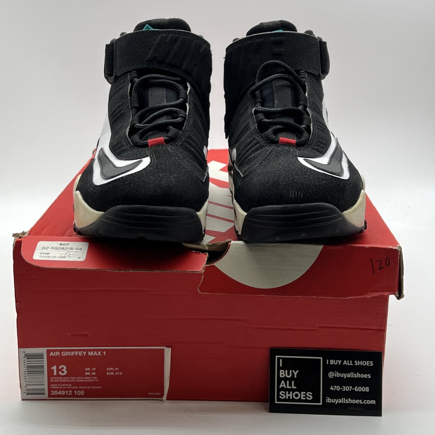 Size 13 - Nike Air Griffey Max 1 2016 White Freshwater (354912-105)