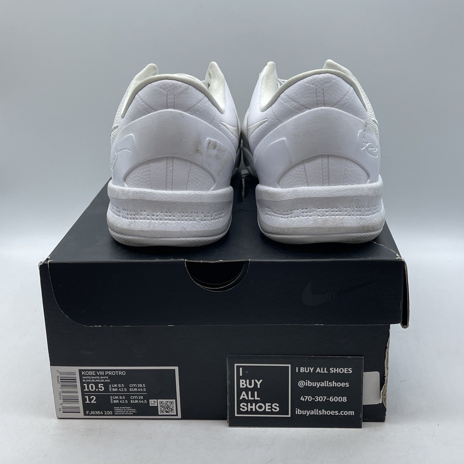 Size 10.5 - Nike Kobe 8 Protro Low Halo White Black Suede (FJ9364-100)