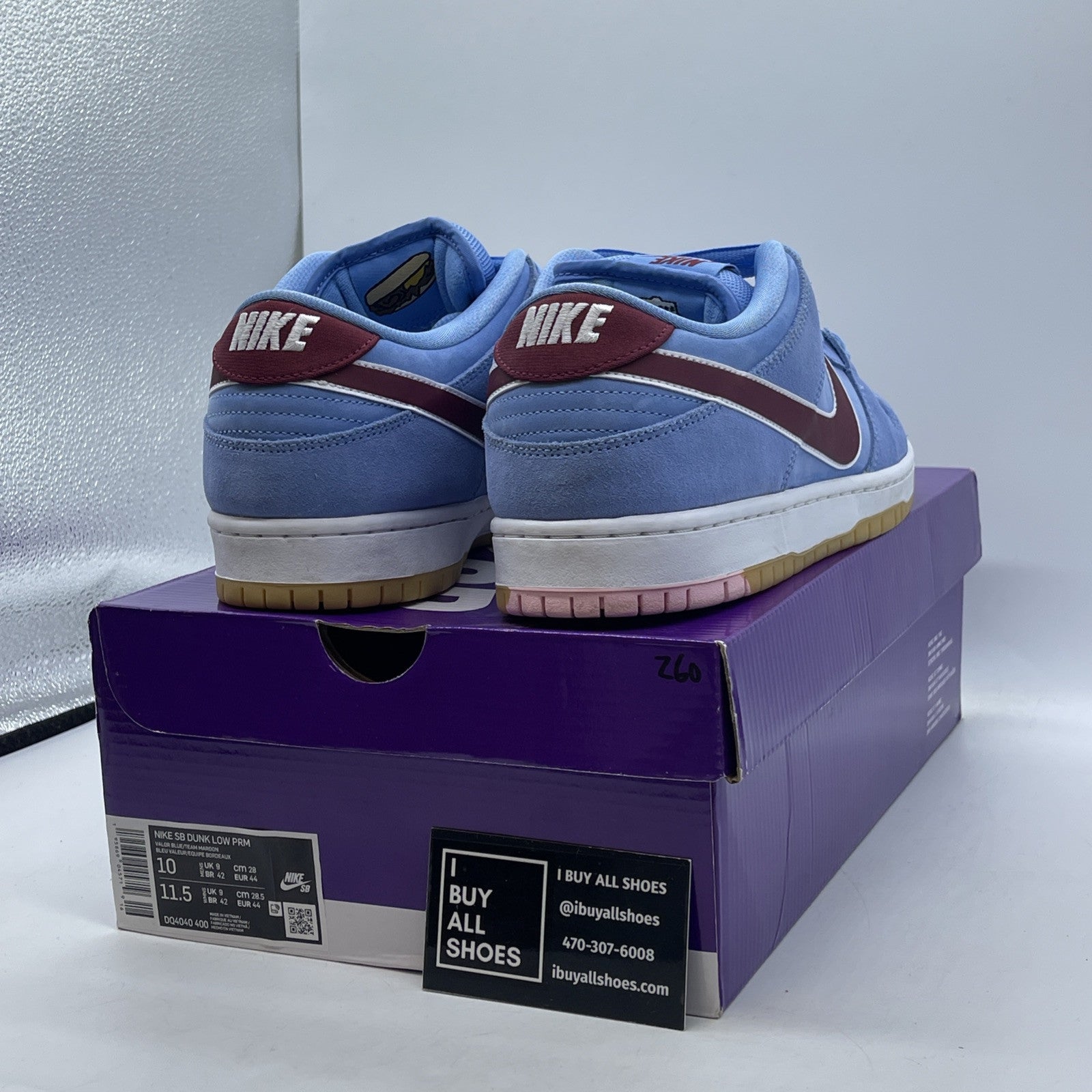Size 10 - Nike SB Dunk Low Premium Philadelphia Phillies Blue Suede (DQ4040-400)