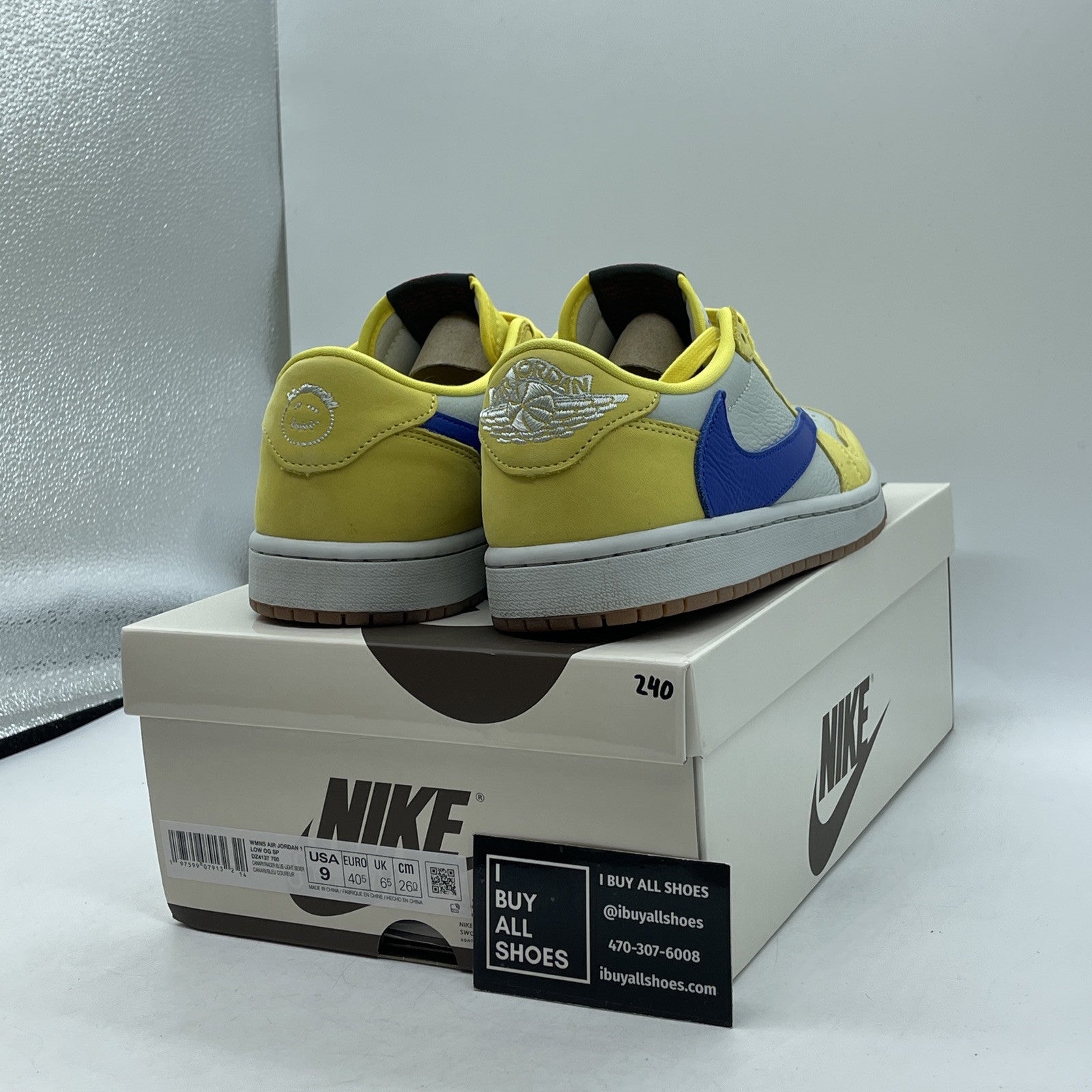 Size 9W - Travis Scott x Air Jordan 1 Retro OG SP Low Canary Suede (DZ4137-700)