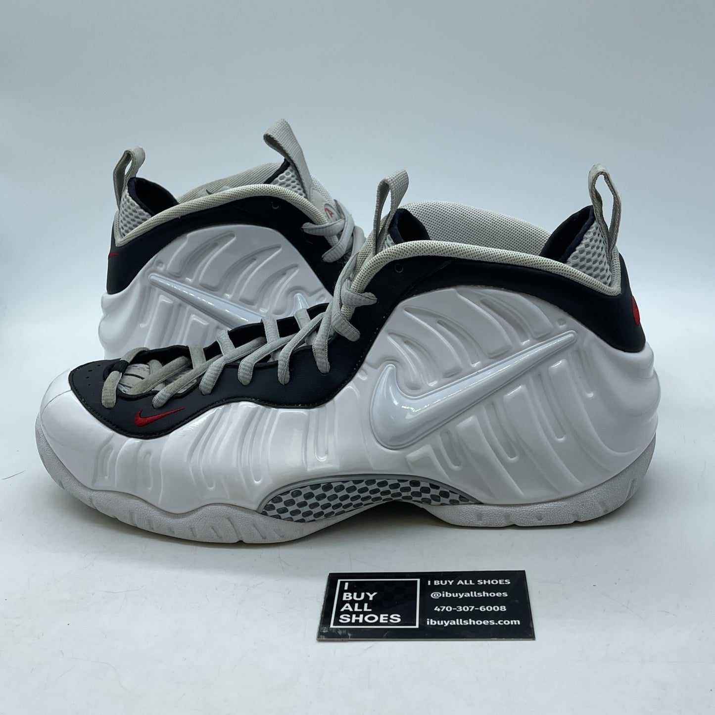 Size 12 - Nike Air Foamposite Pro Chrome White Black Red Suede (624041-103)