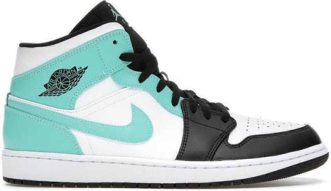 Size 10 - Air Jordan 1 Mid Tropical Twist White Blue Leather (554724-132)