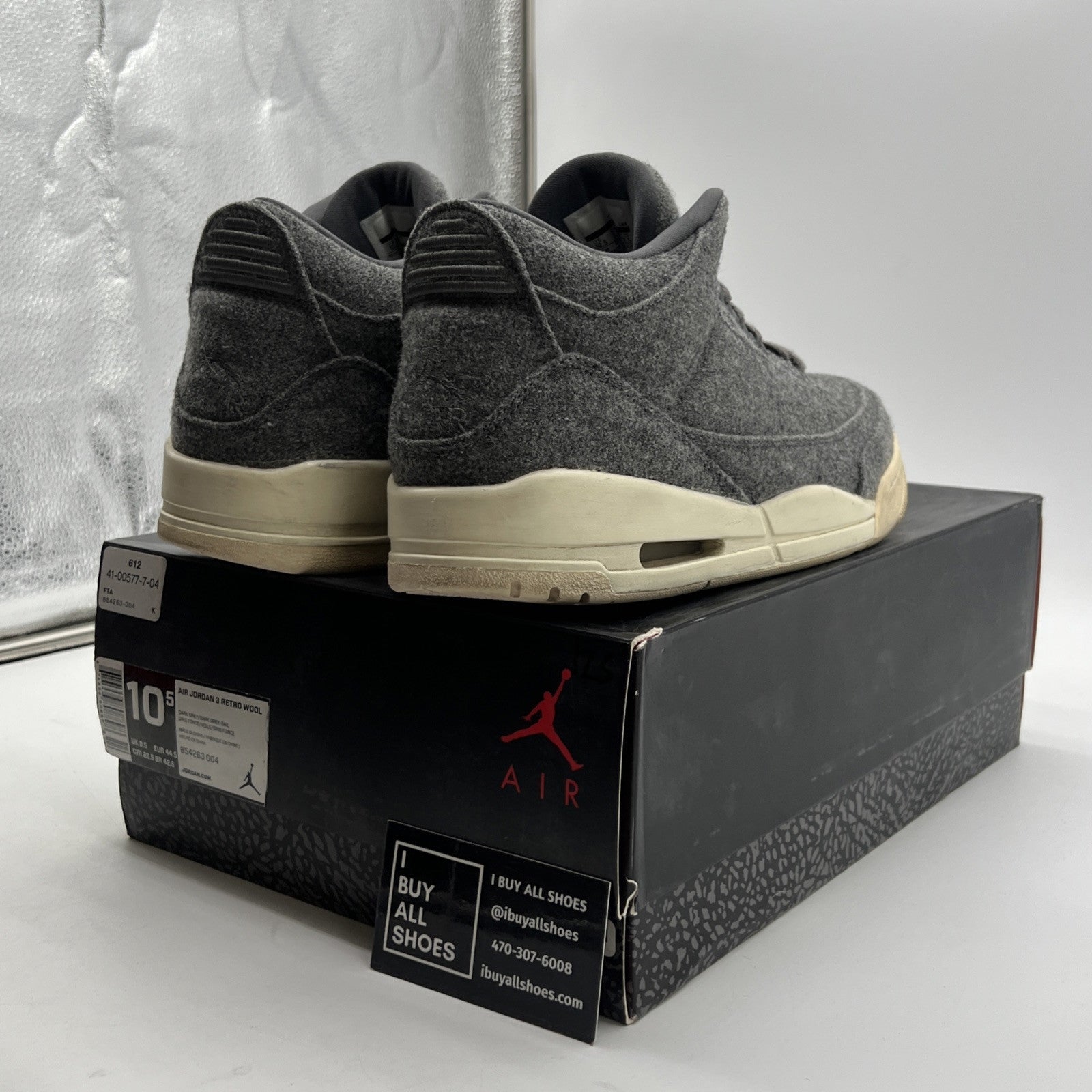Size 10.5 - Air Jordan 3 Retro Wool (854263-004)