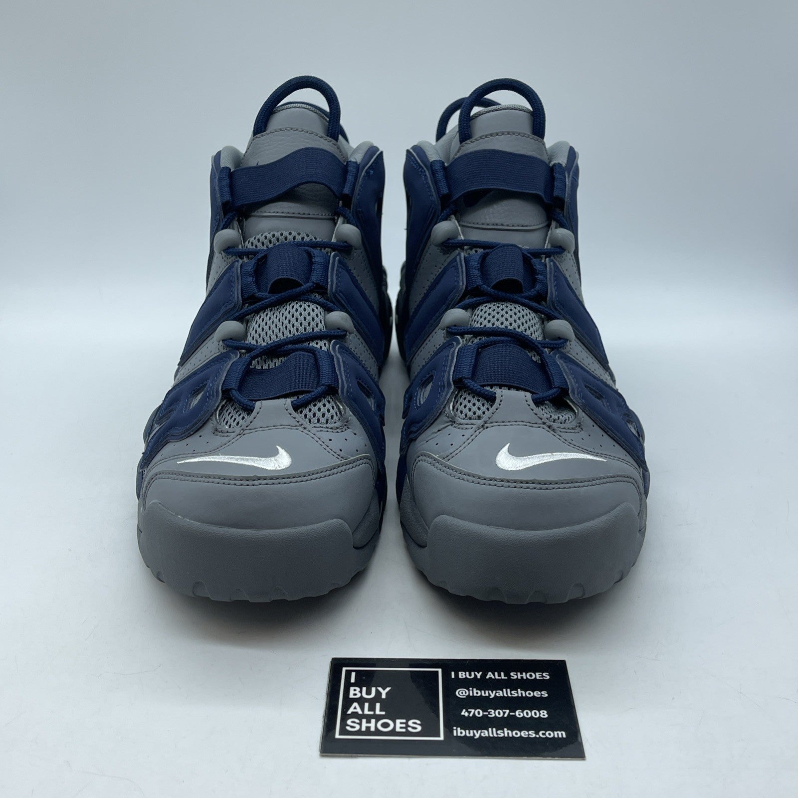 Size 11 - Nike Air More Uptempo Georgetown Blue Grey Leather Suede (921948-003)