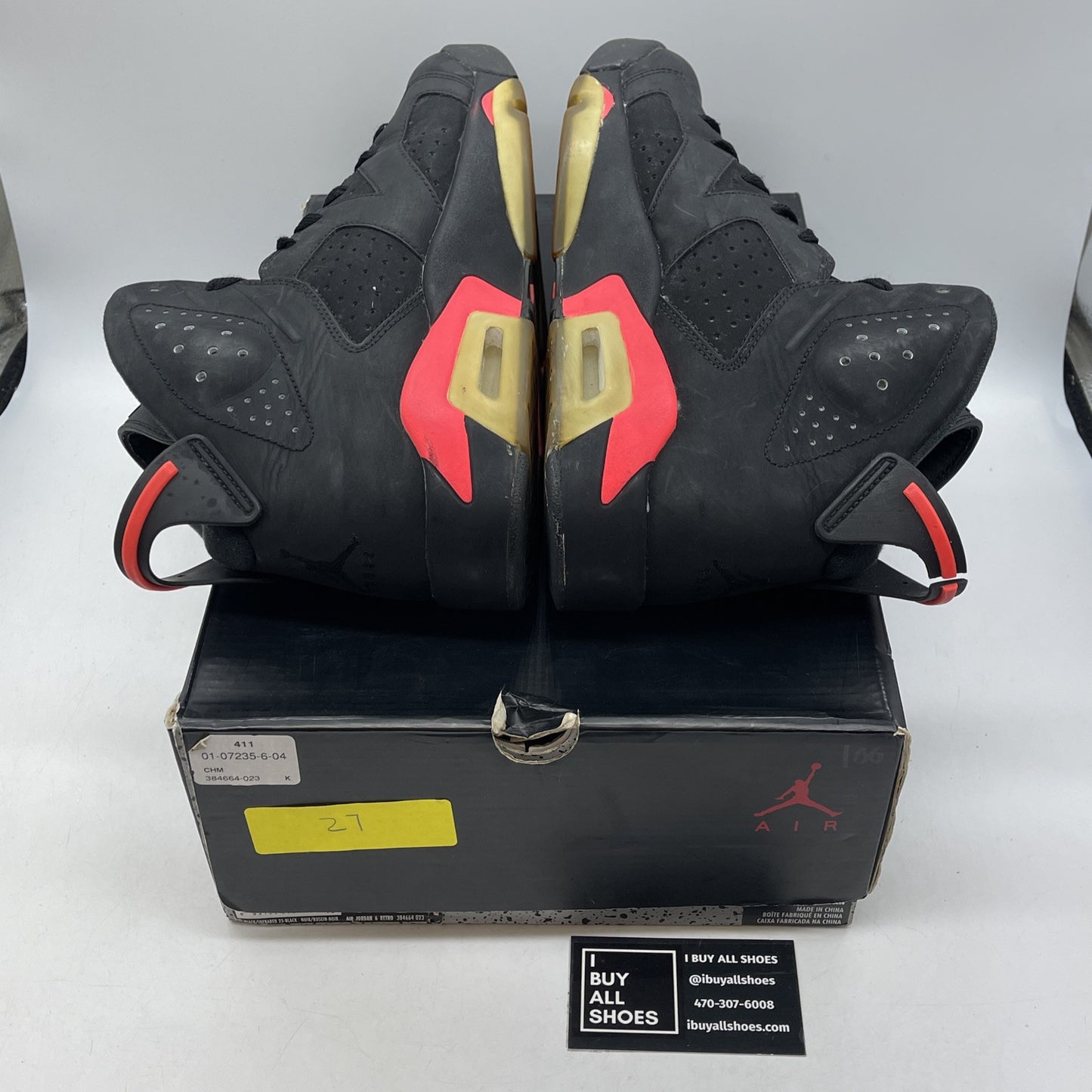 Size 10 - Jordan 6 Retro Infrared Black Pink Suede (384664-023)