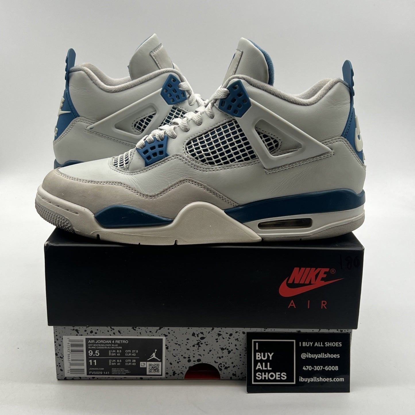 Size 9.5 - Air Jordan 4 Retro 2024 Military Blue (FV5029-141)