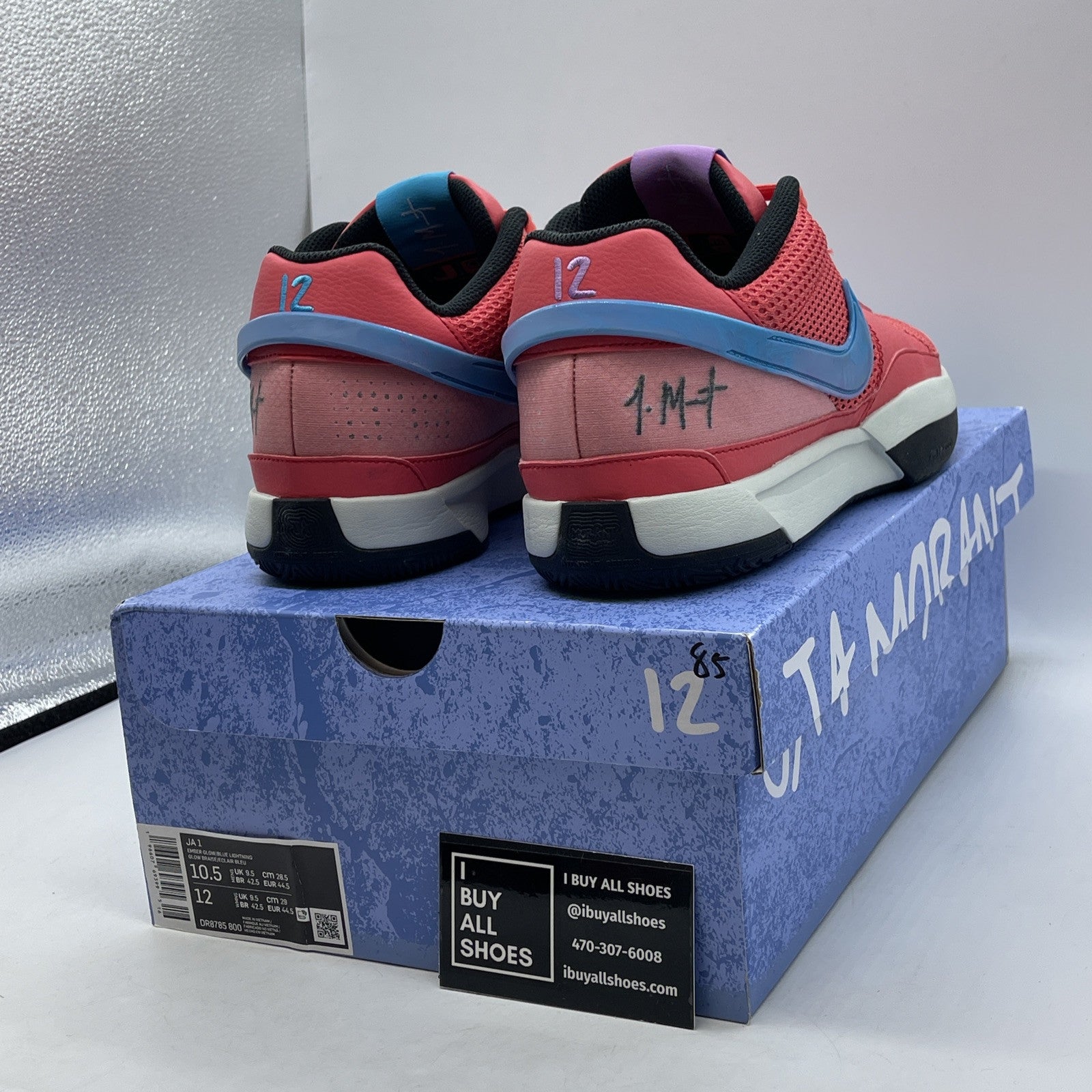 Size 10.5 - Nike Ja 1 Fuel Pink Blue Suede Leather (DR8785-800)