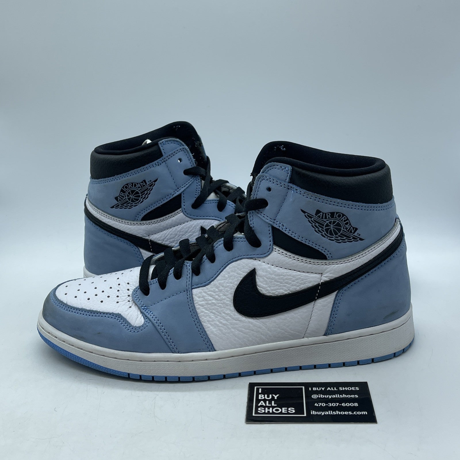 Size 13 - Jordan 1 Retro OG High University Blue White Suede Leather -555088-134