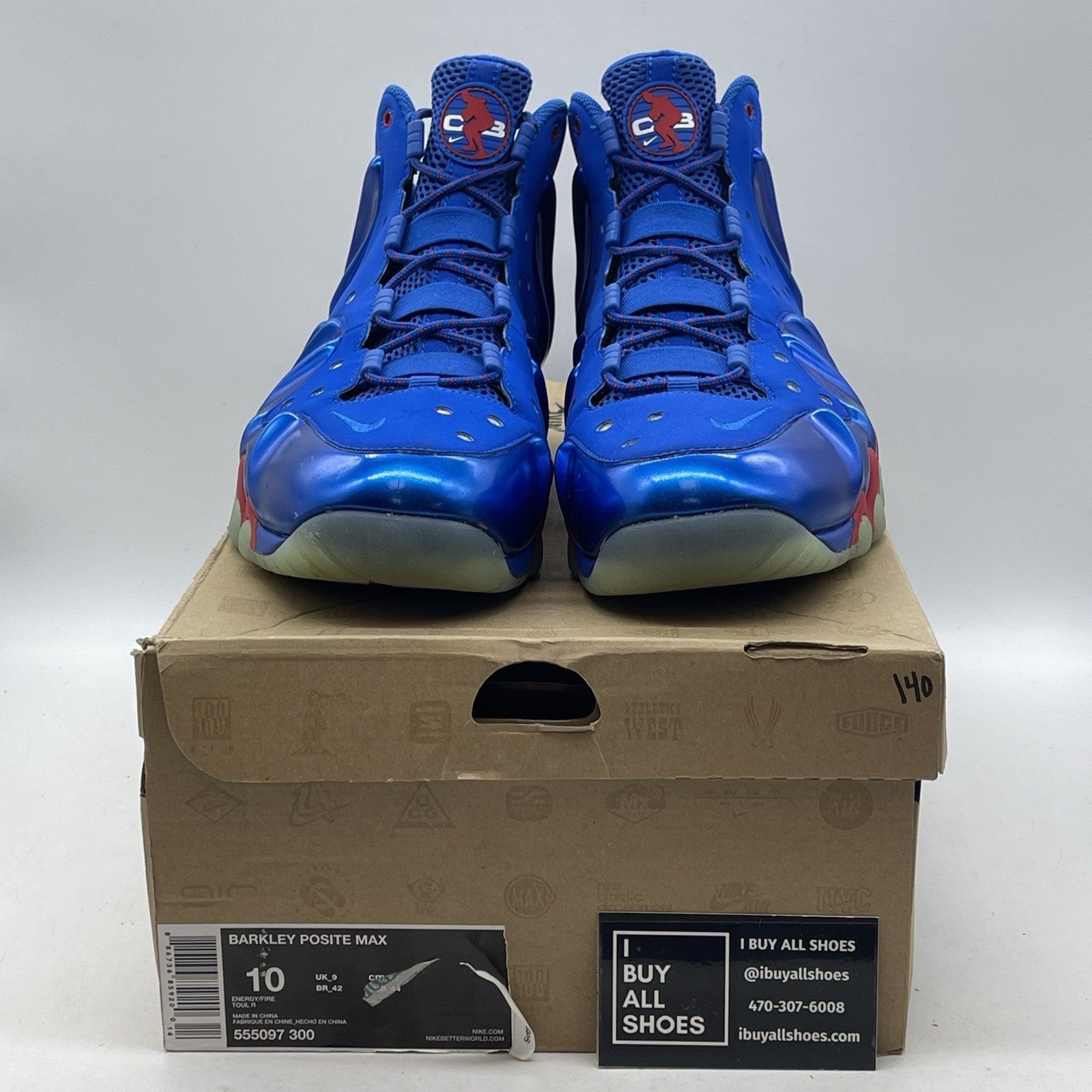 Size 10 - Nike Barkley Posite Max Sixers Blue Suede Leather (555097-300)