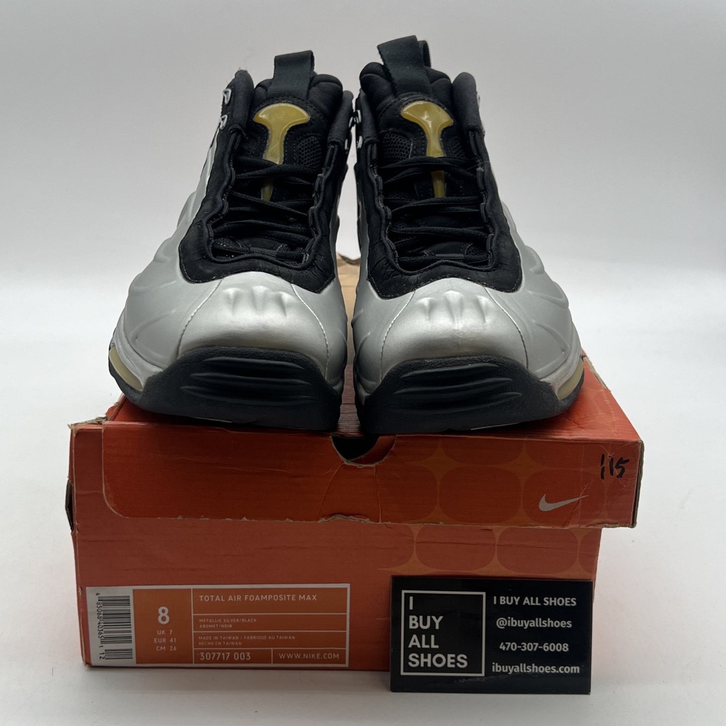 Size 8 - Nike Total Air Foamposite Max Silver 1998 OG Tim Duncan (307717-003)