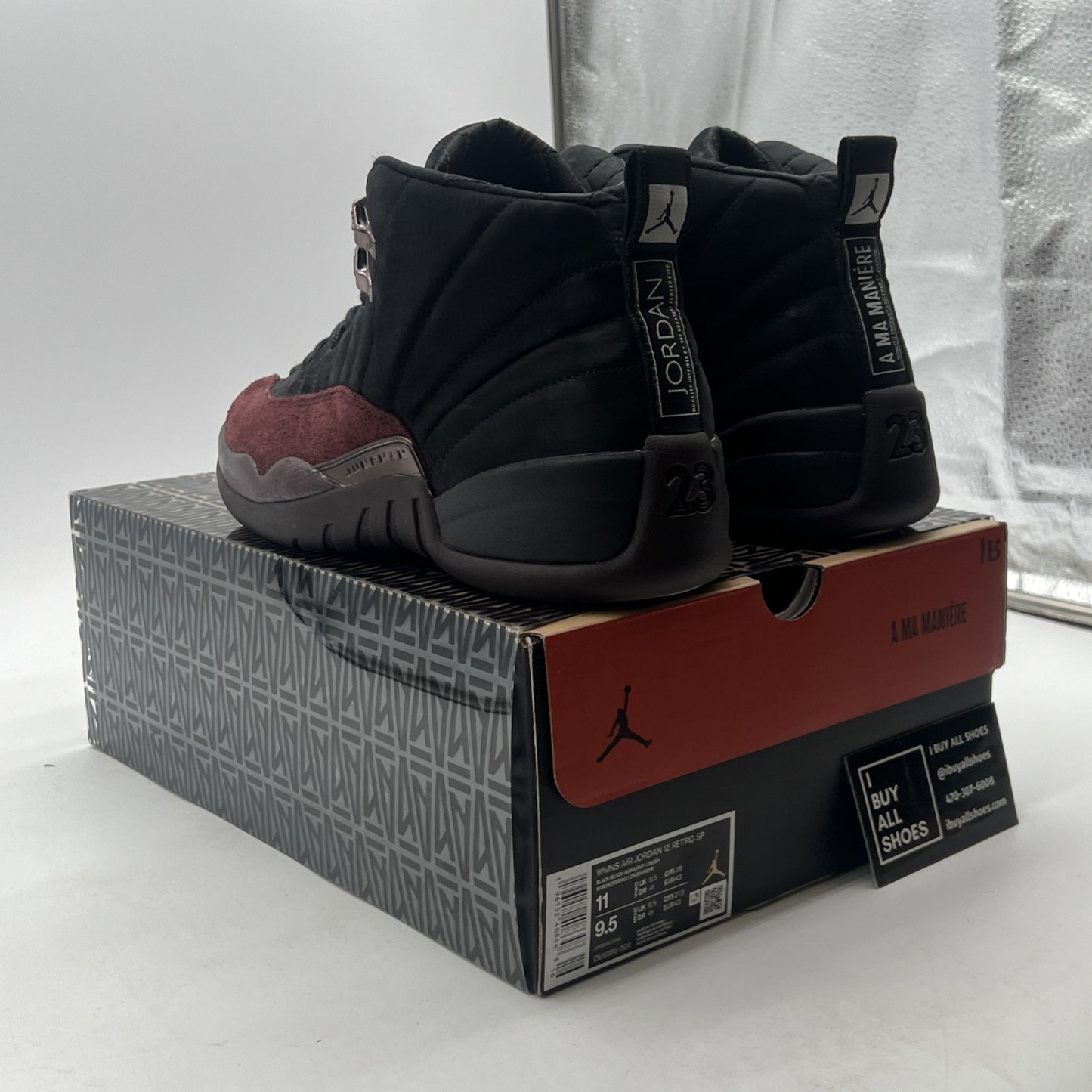 Size 11 - Air Jordan 12 Retro SP x A Ma Maniere Mid Black W (DV6989-001)