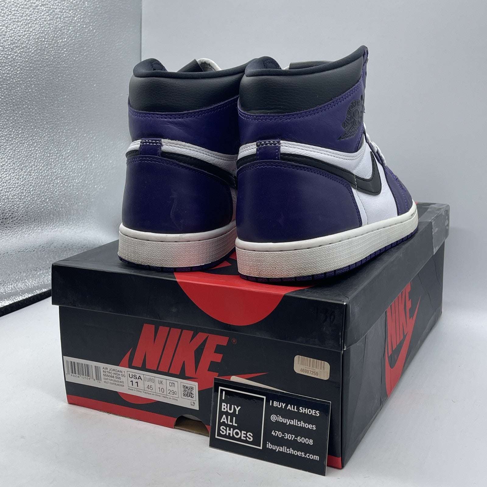 Size 11 - Air Jordan 1 Retro OG High Court Purple Black White (555088-500)