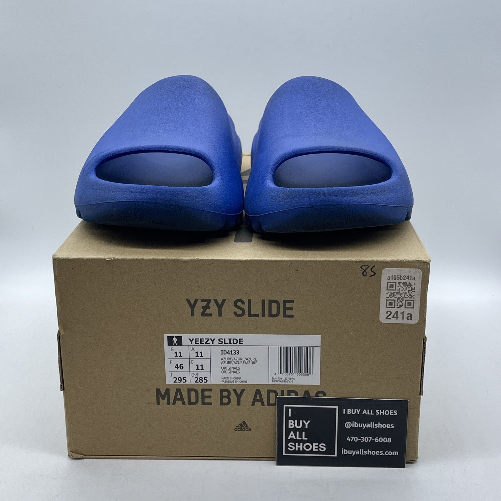 Size 11 - Adidas Yeezy Slide Azure Blue Rubber  (ID4133)