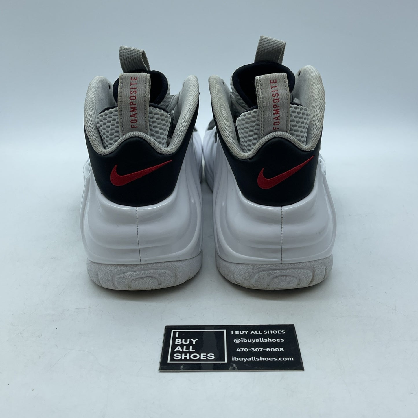 Size 12 - Nike Air Foamposite Pro Chrome White Black Red Suede (624041-103)
