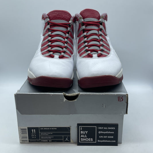 Size 11 - Air Jordan 10 Retro 2005 Red Steel White Leather (310805-161)