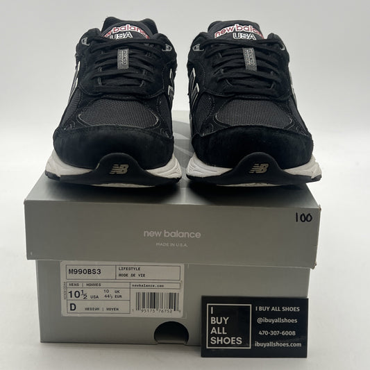Size 10.5 - New Balance 990v3 Black And Silver (M990BS3)