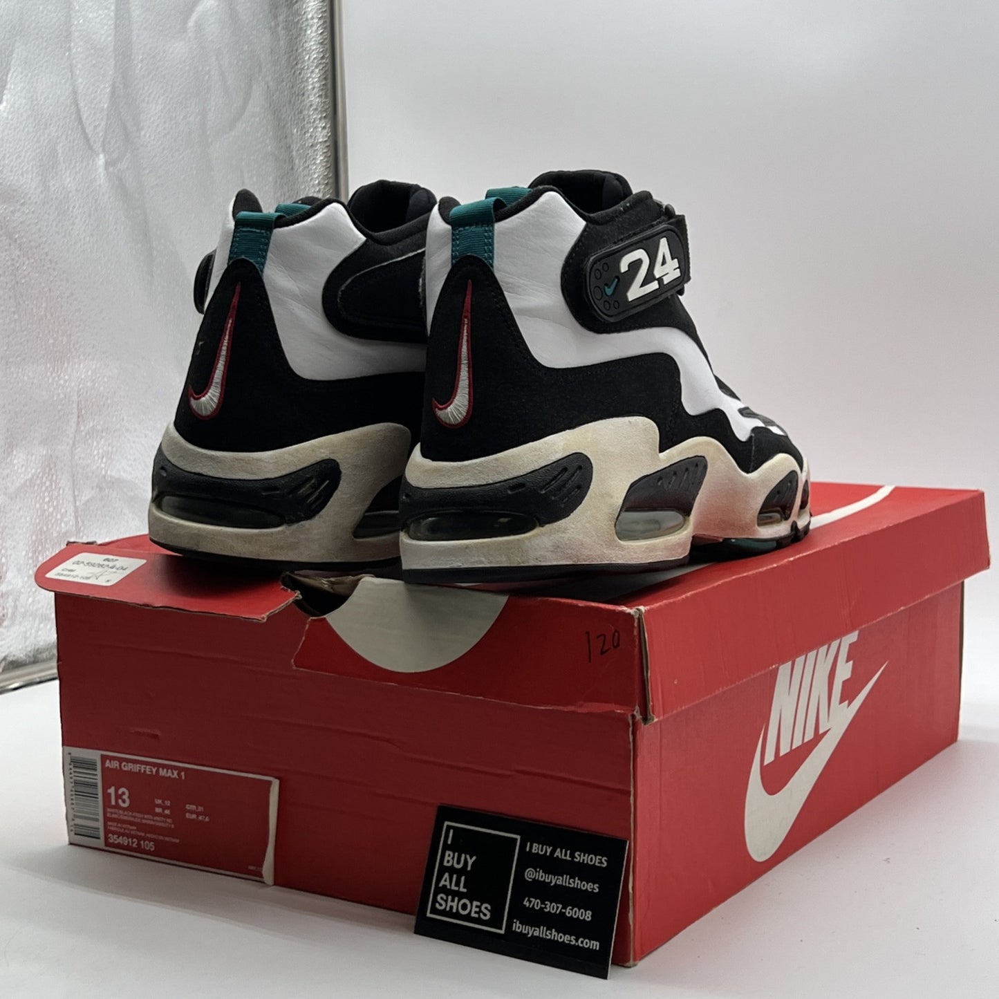 Size 13 - Nike Air Griffey Max 1 2016 White Freshwater (354912-105)