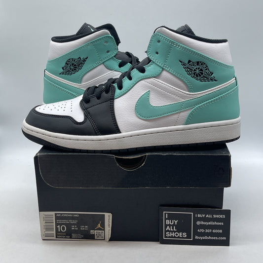 Size 10 - Air Jordan 1 Mid Tropical Twist Blue White Leather (554724-132)