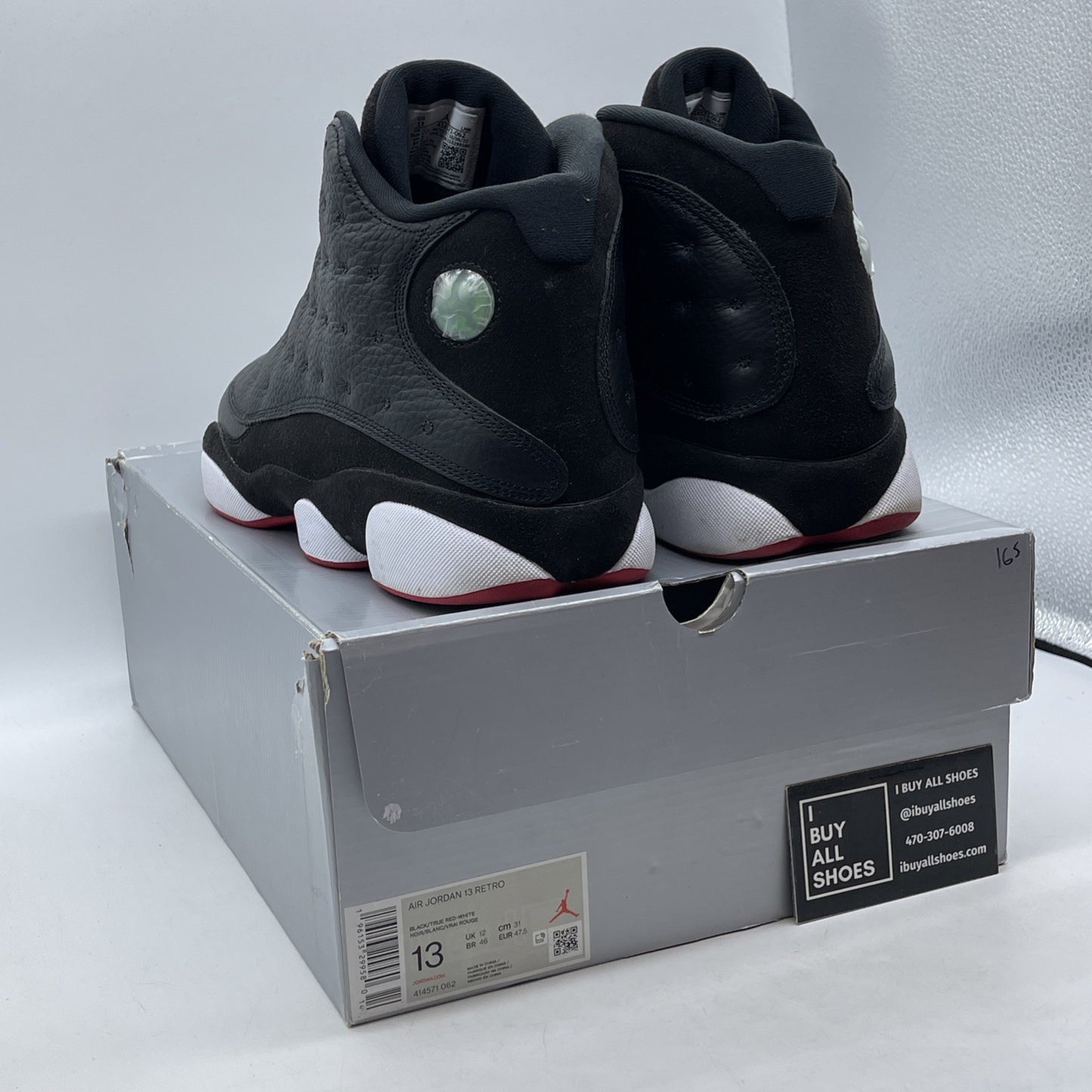 Size 13 - Jordan 13 Retro Mid Playoff Black White Suede Leather (414571-062)