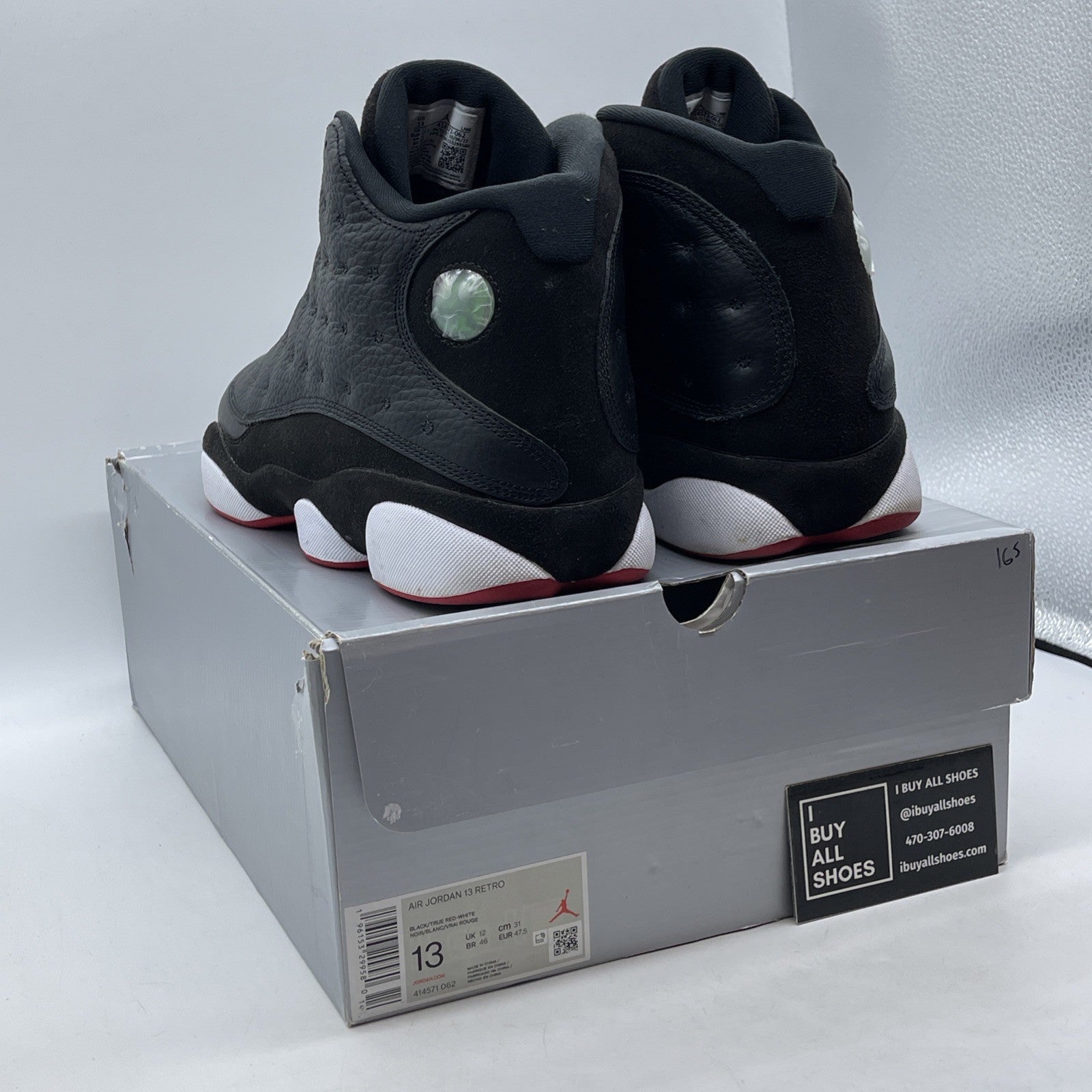 Size 13 - Jordan 13 Retro Mid Playoff Black White Suede Leather (414571-062)