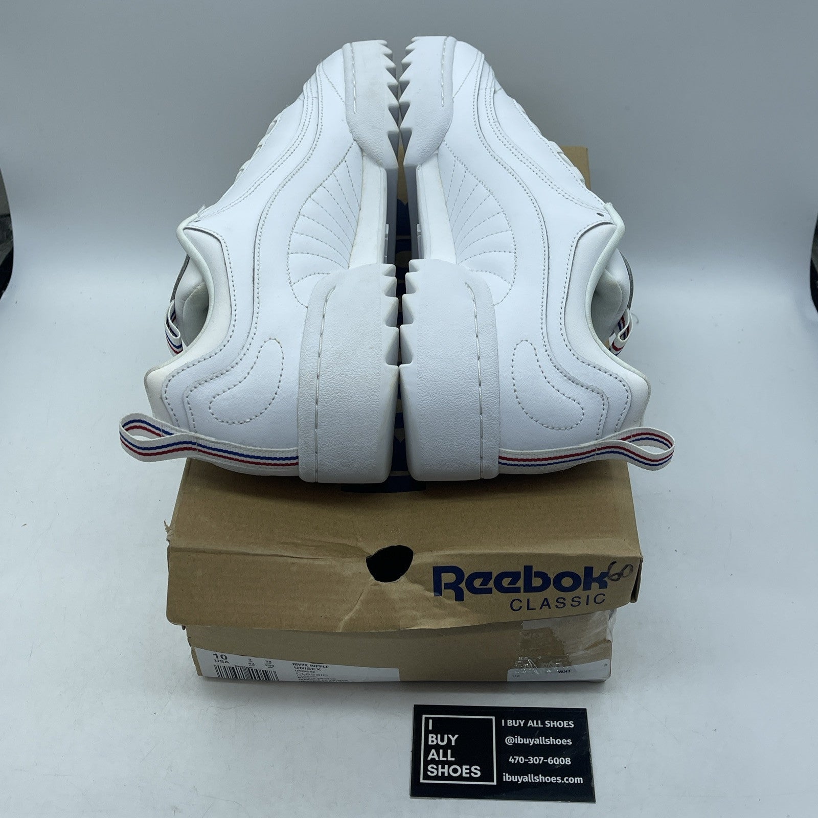 Size 10 - Reebok Mens Rivyx Ripple Sneakers White Leather Suede  (DV6619)