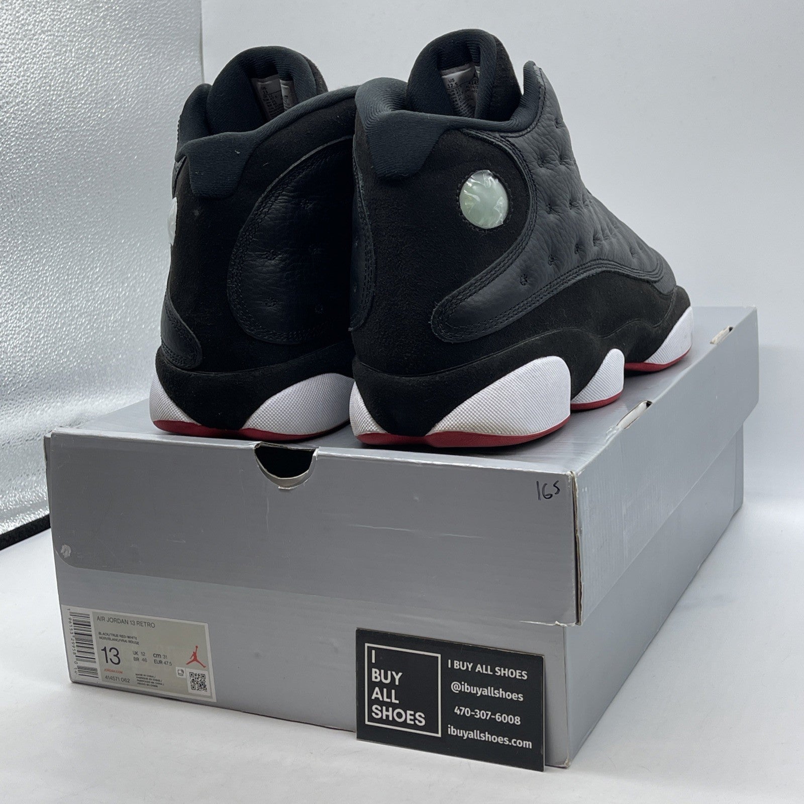 Size 13 - Jordan 13 Retro Mid Playoff Black White Suede Leather (414571-062)