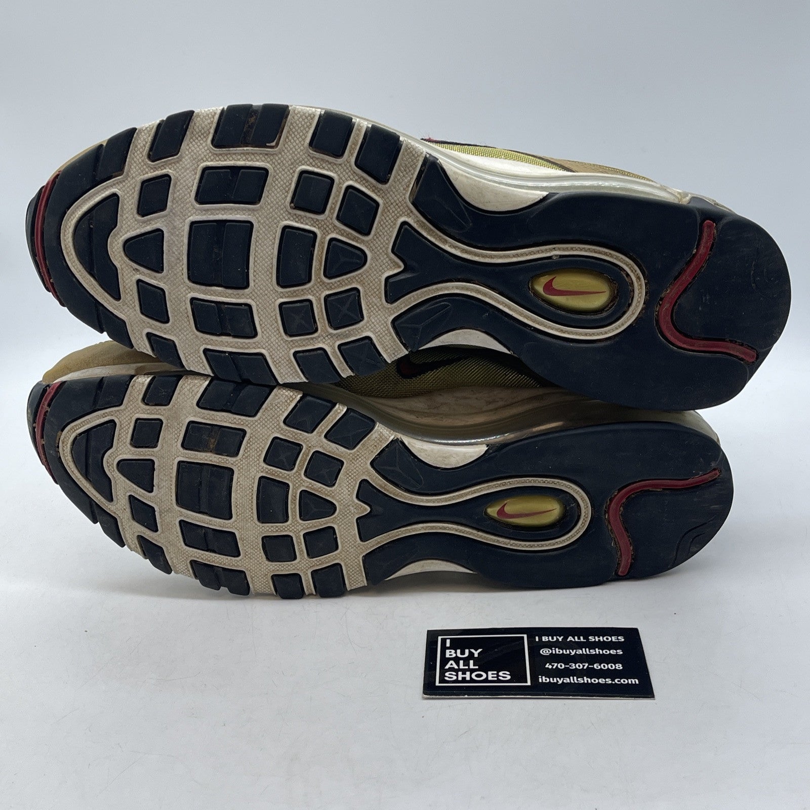 Size 11 - Nike Air Max 97 OG QS Metallic Gold Black Red Suede (884421-700)