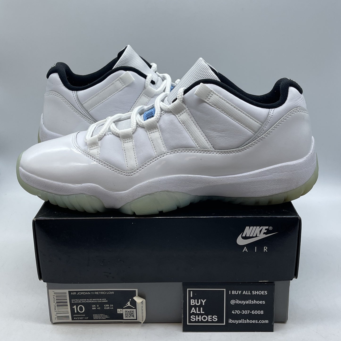 Size 10 - Jordan 11 Retro Low Legend Blue White Leather (AV2187-117)