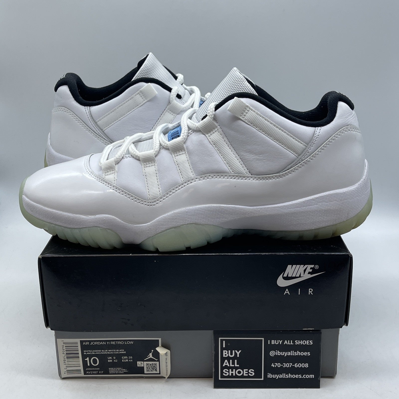 Size 10 - Jordan 11 Retro Low Legend Blue White Leather (AV2187-117)