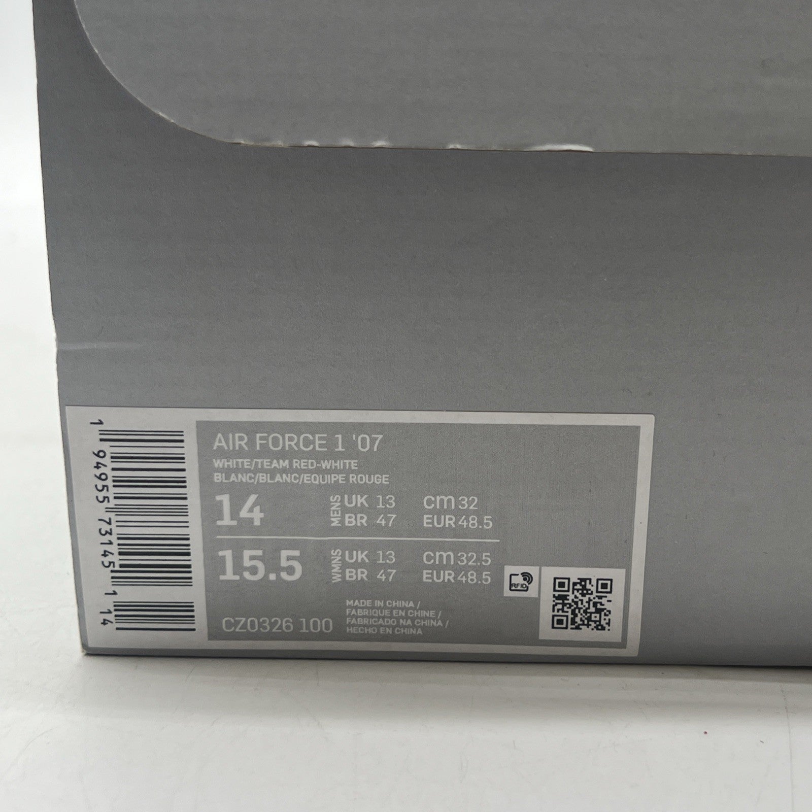 Size 14 - Nike Air Force 1 Low White Team Red (CZ0326-100)
