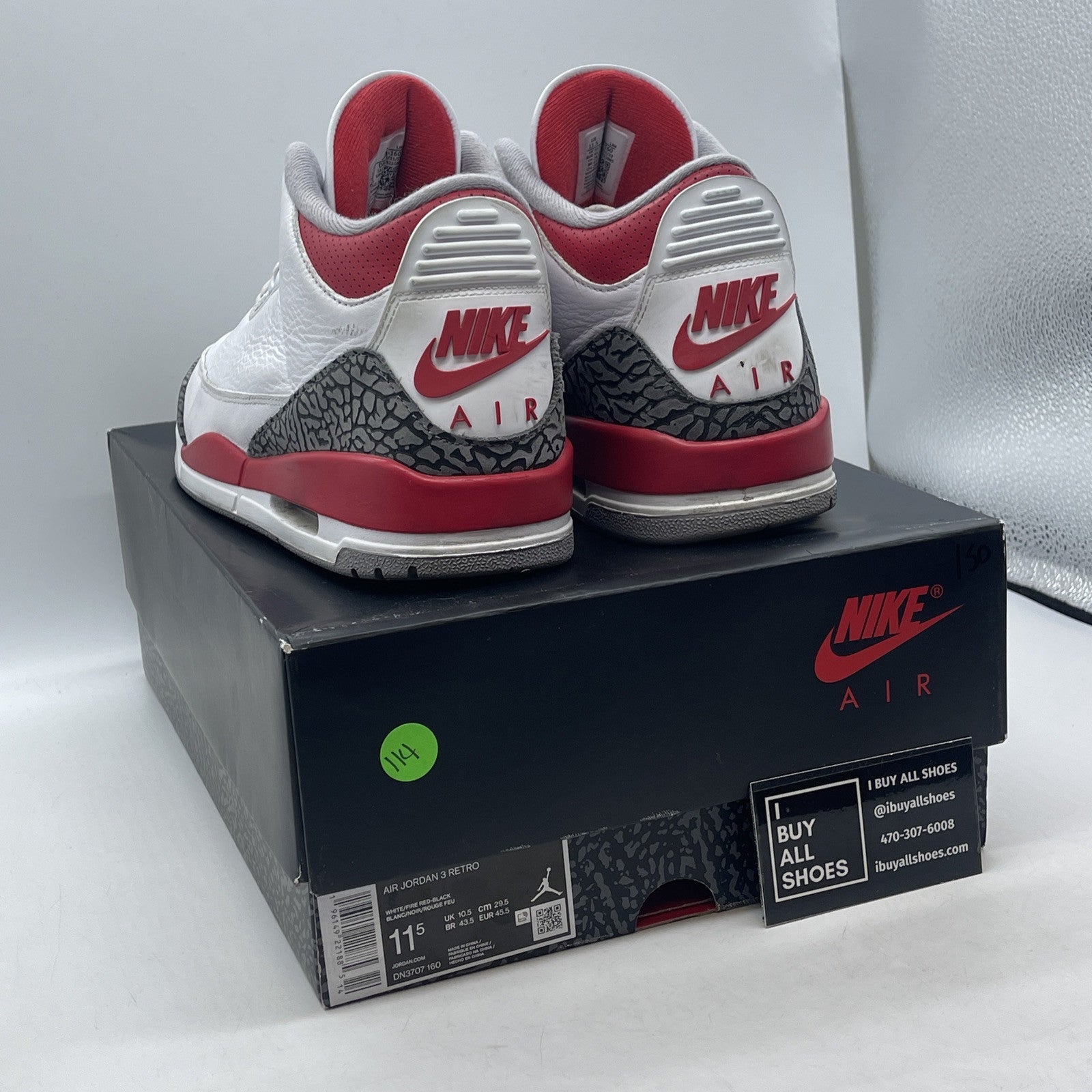 Size 11.5 - Jordan 3 Retro Mid Fire Red White Grey Suede Leather (DN3707-160)