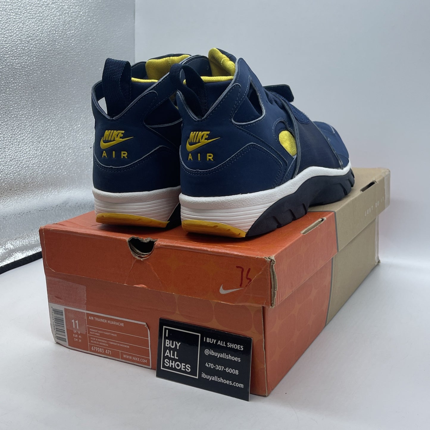 Size 11 - Nike Air Trainer Retro OG Huarache Midnight Navy Suede (679083-471)