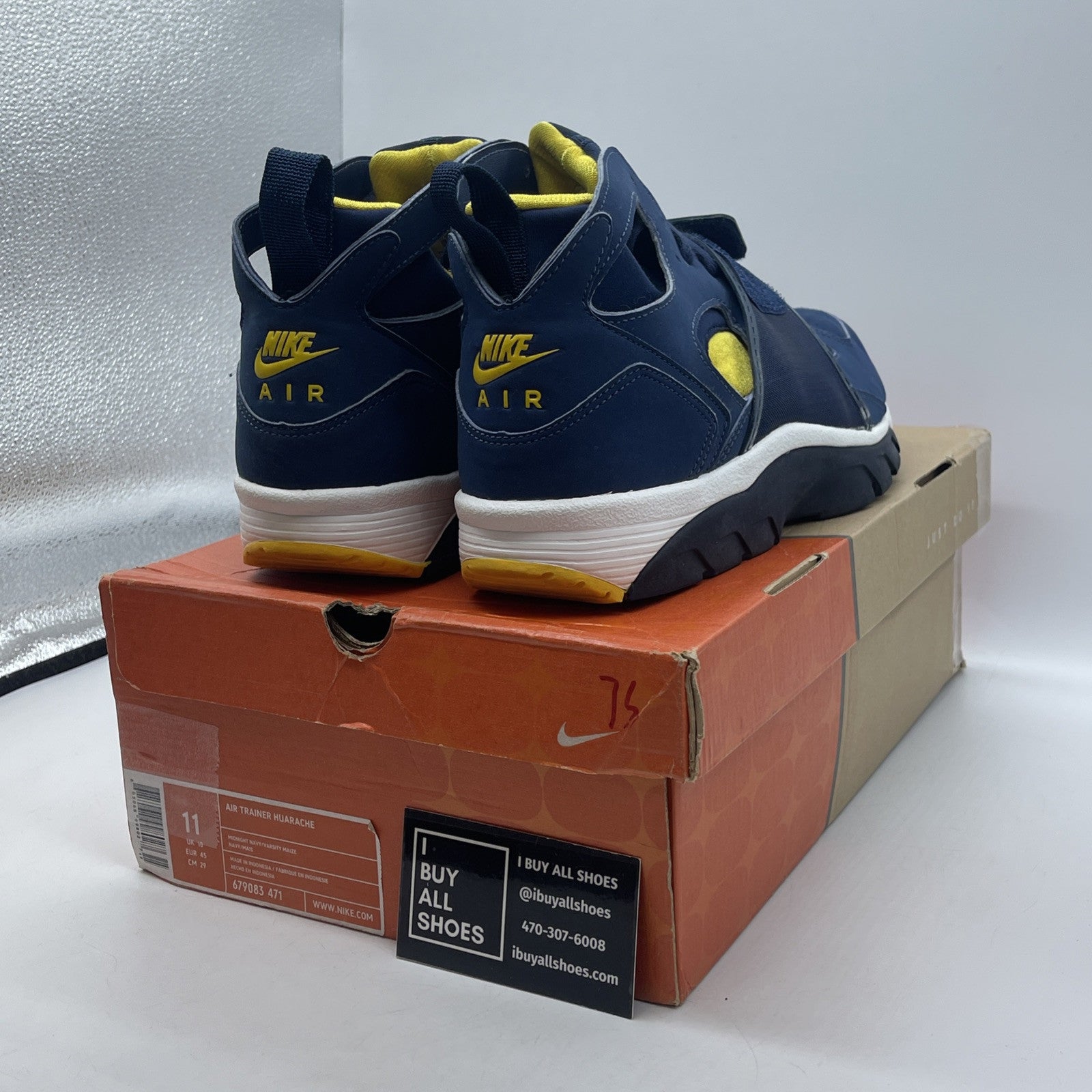 Size 11 - Nike Air Trainer Retro OG Huarache Midnight Navy Suede (679083-471)